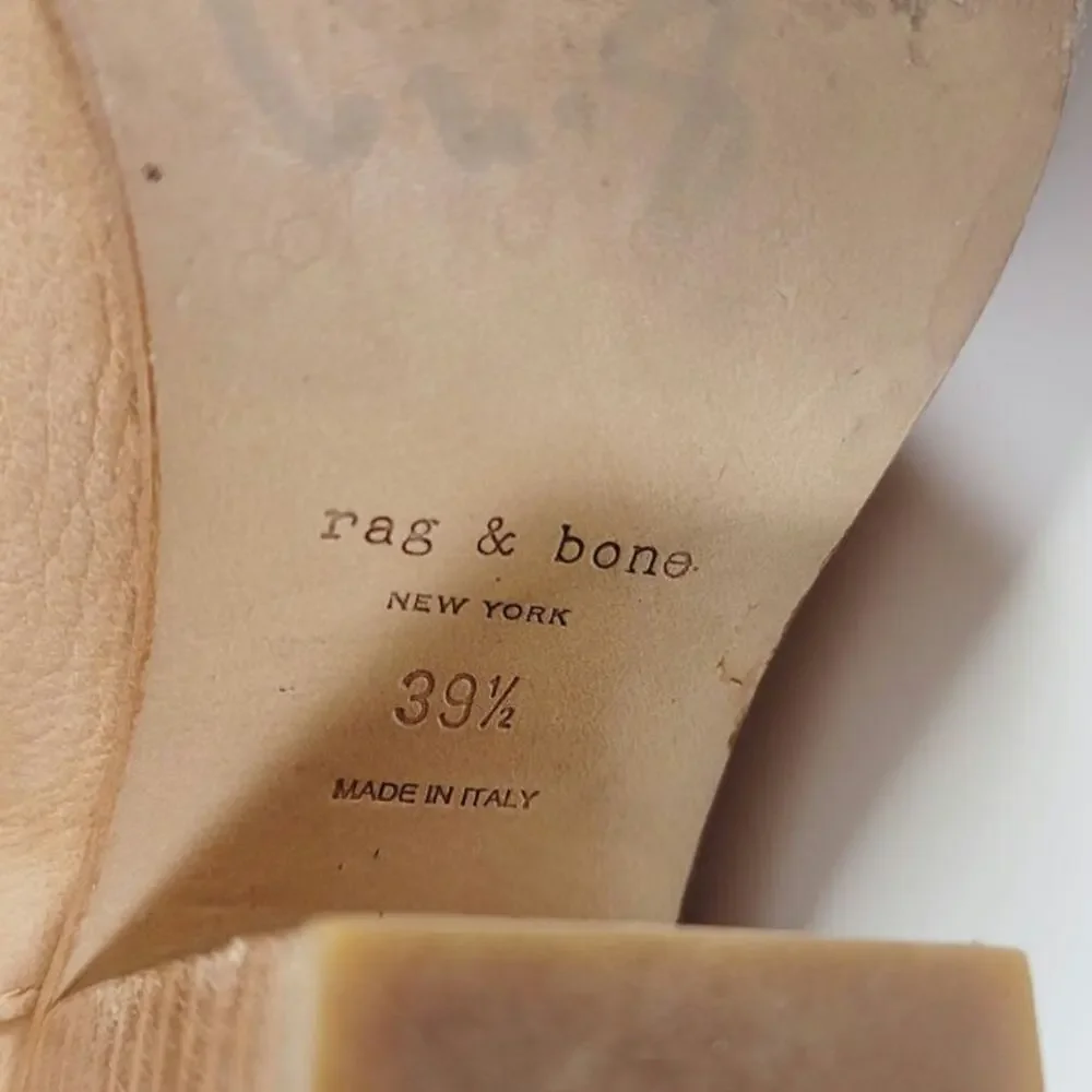 Rag & Bone Harrow Suede Leather Ankle Boots in Camel, sz 39.5 EU/ 9.5 US